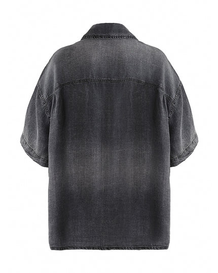 kids atelier moustache Dark Gray Denim Shirt