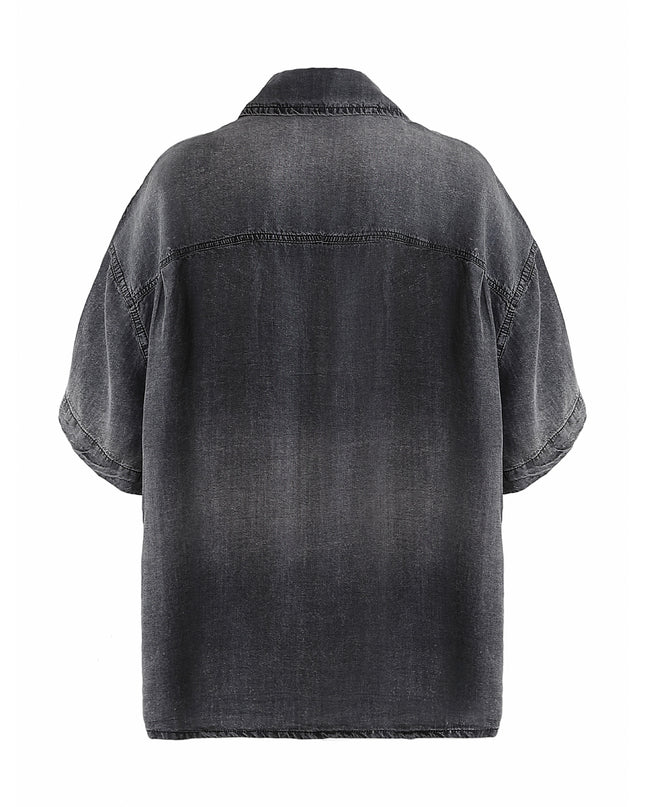kids atelier moustache Dark Gray Denim Shirt