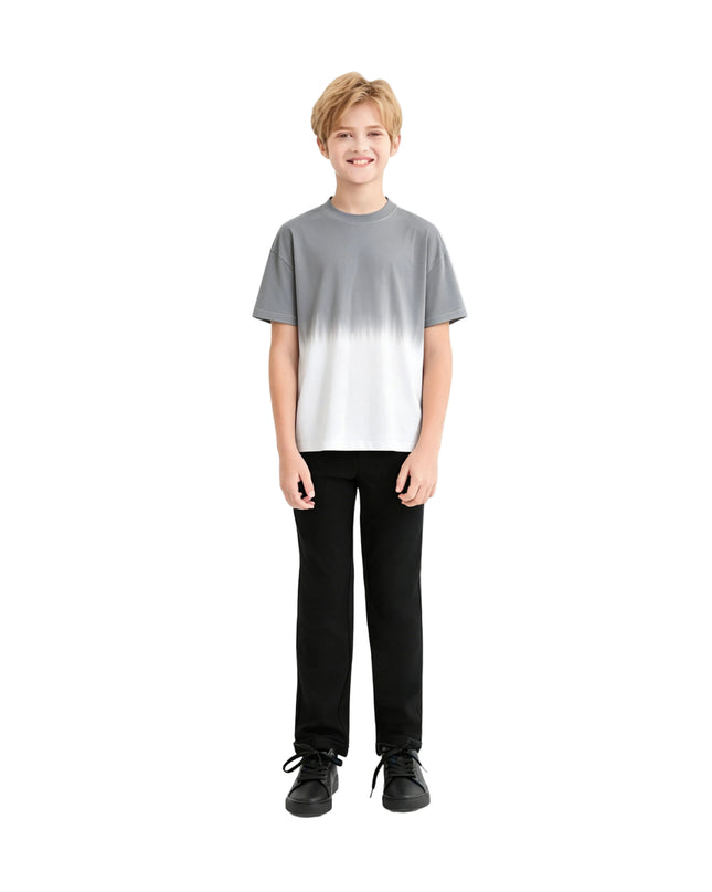 kids atelier moustache Gray to White Gradient T‑Shirt
