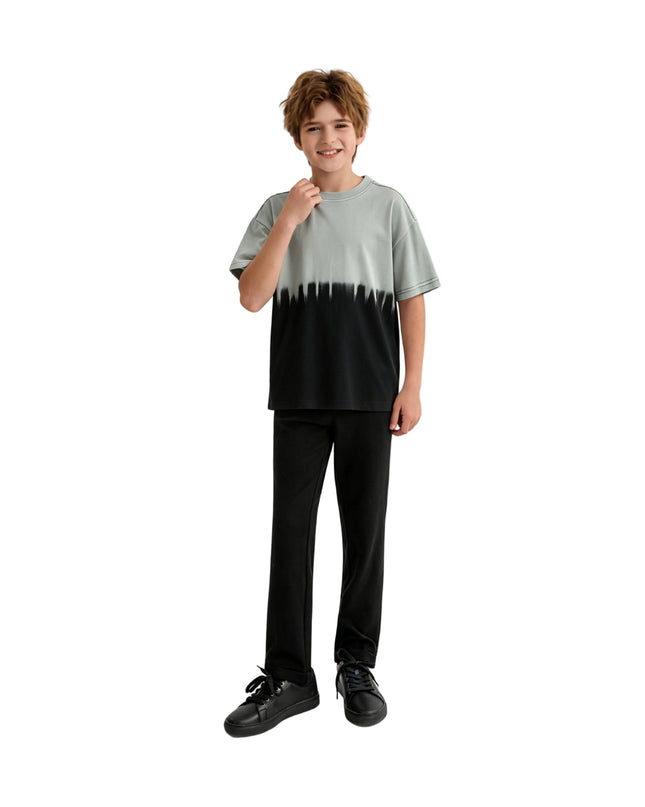 Gray to Black Dip‑Dye T‑Shirt