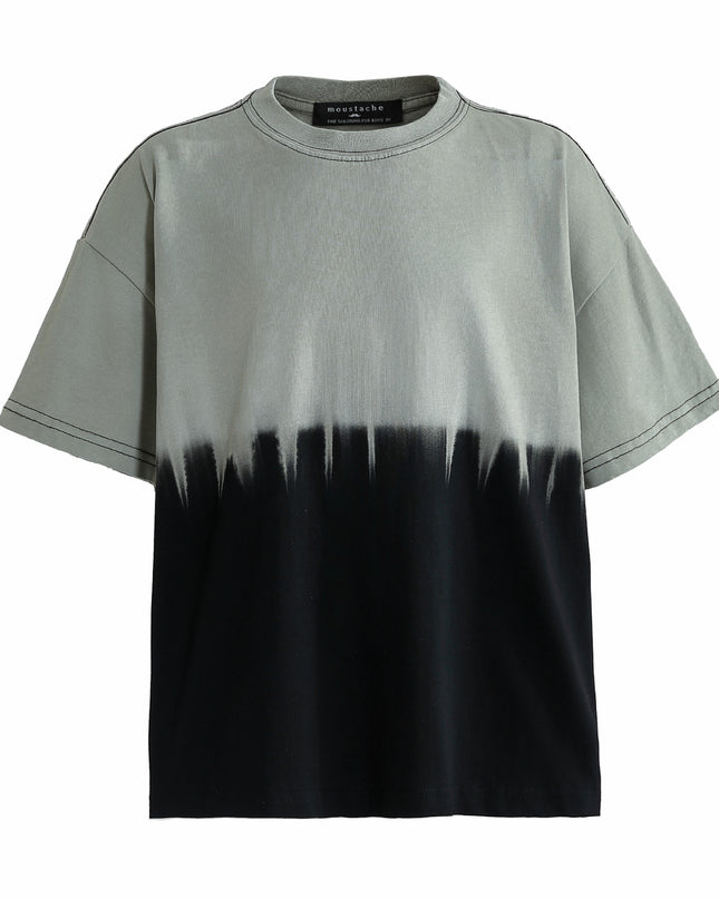 kids atelier moustache Gray to Black Dip‑Dye T‑Shirt
