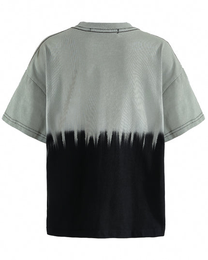 kids atelier moustache Gray to Black Dip‑Dye T‑Shirt