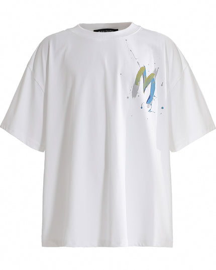 kids atelier moustache White Oversized Graphic T‑Shirt