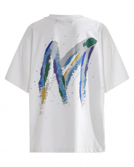 kids atelier moustache White Oversized Graphic T‑Shirt