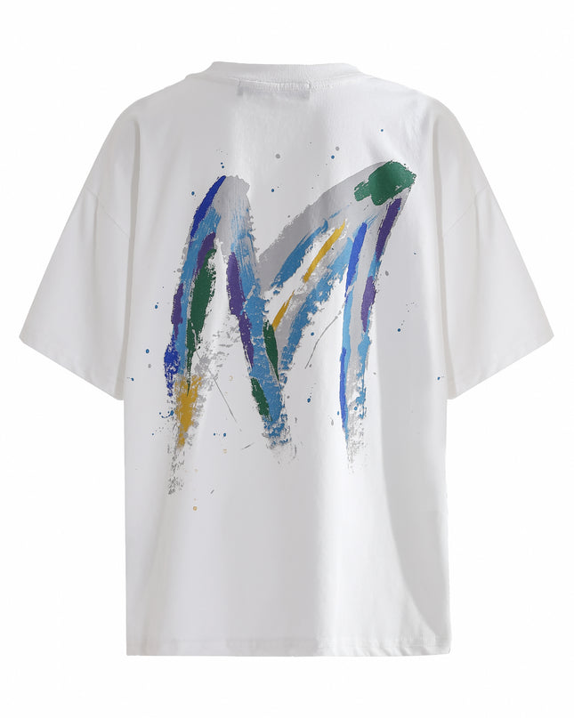 kids atelier moustache White Oversized Graphic T‑Shirt