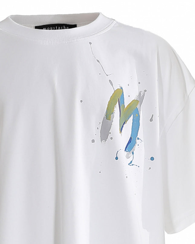 kids atelier moustache White Oversized Graphic T‑Shirt