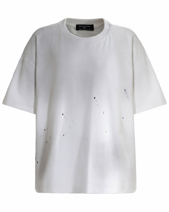 kids atelier moustache White Oversized Splatter T‑Shirt