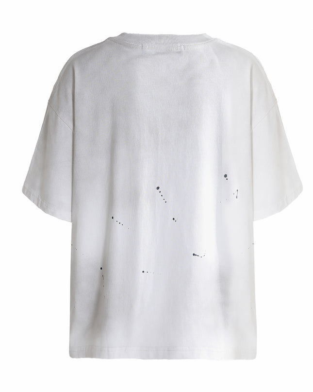 kids atelier moustache White Oversized Splatter T‑Shirt