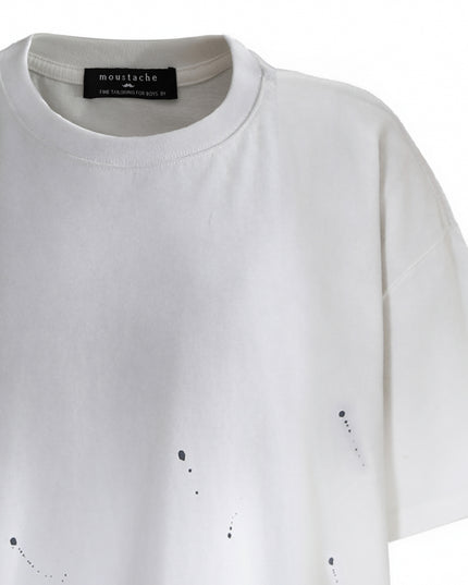 kids atelier moustache White Oversized Splatter T‑Shirt
