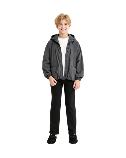 kids atelier moustache Black Hooded Jacket