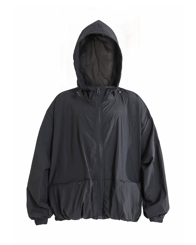 kids atelier moustache Black Hooded Jacket