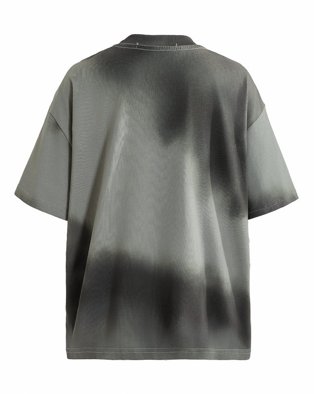 kids atelier moustache Gray Gradient Tie‑Dye T‑Shirt