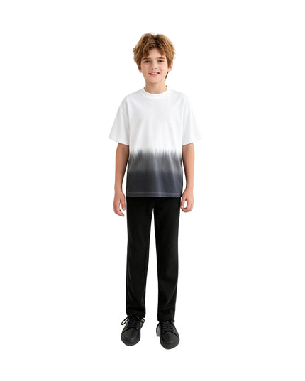 kids atelier moustache White to Gray Gradient T‑Shirt