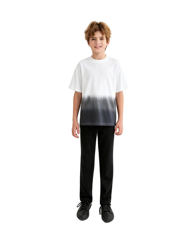 kids atelier moustache White to Gray Gradient T‑Shirt