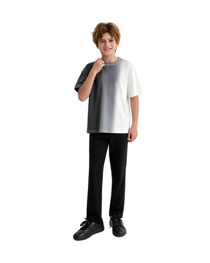 kids atelier moustache Black to White Gradient T‑Shirt