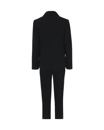 kids atelier moustache Black Single-Breasted Satin-Lapel Suit Set  