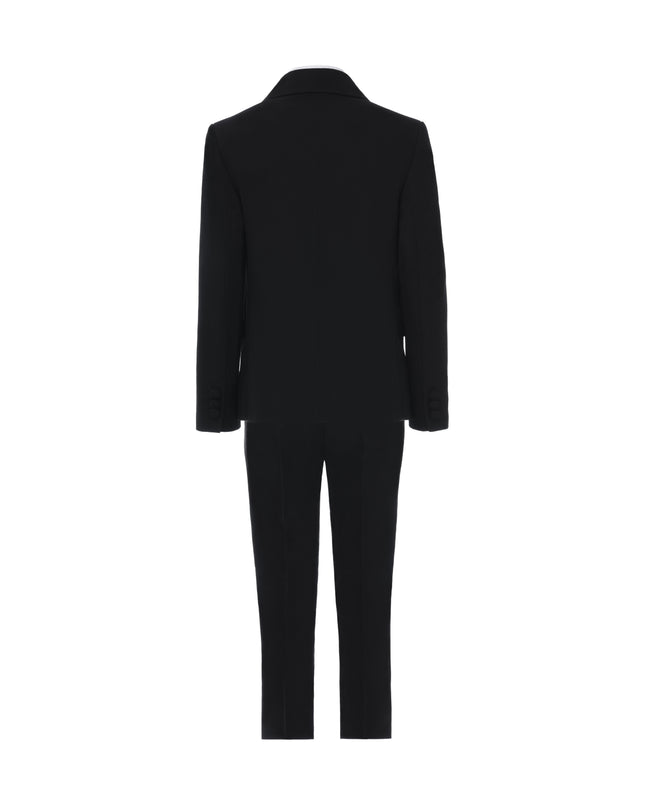 kids atelier moustache Black Single-Breasted Satin-Lapel Suit Set  