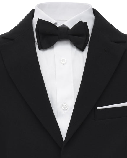 kids atelier moustache Black Single-Breasted Satin-Lapel Suit Set  