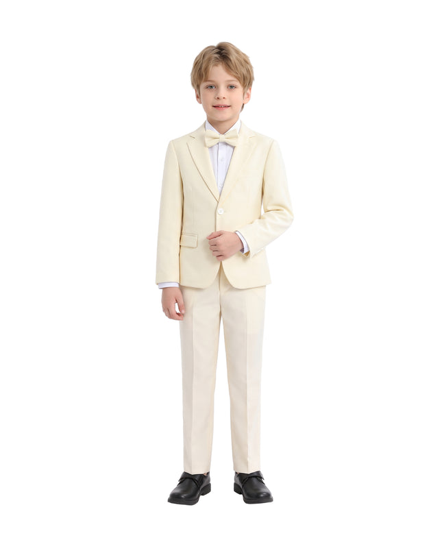 kids atelier moustache Cream Formal Suit Set