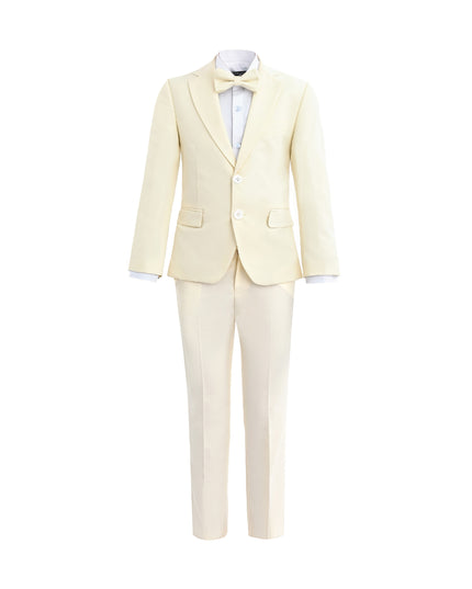 kids atelier moustache Cream Formal Suit Set