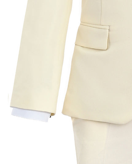 kids atelier moustache Cream Formal Suit Set