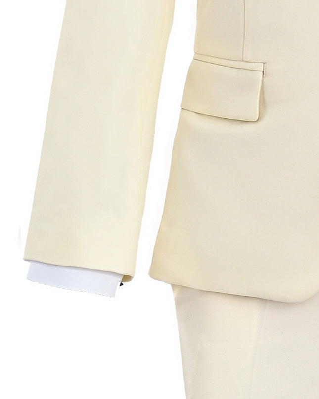 kids atelier moustache Cream Formal Suit Set