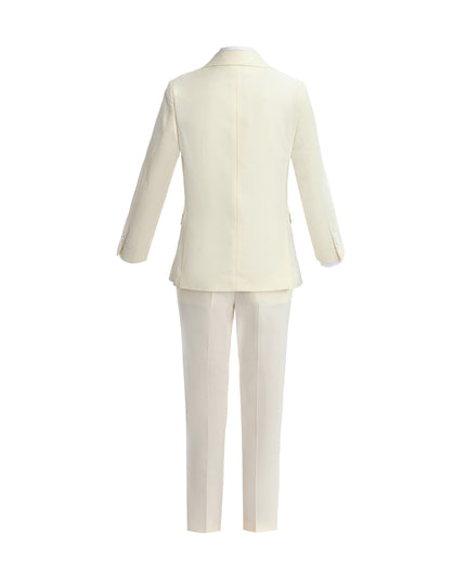 kids atelier moustache Cream Formal Suit Set
