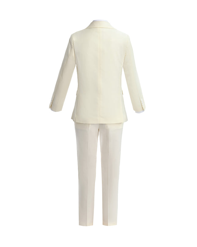 kids atelier moustache Cream Formal Suit Set