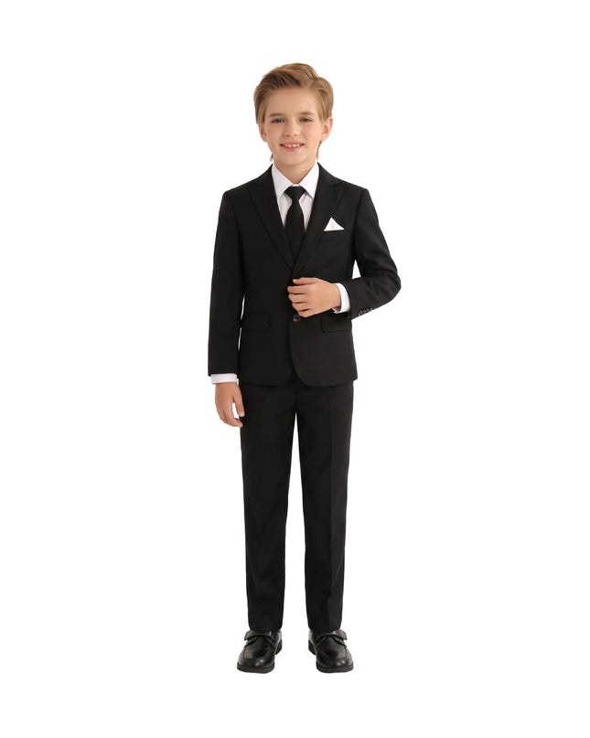 kids atelier moustache Black Suit with White Accents