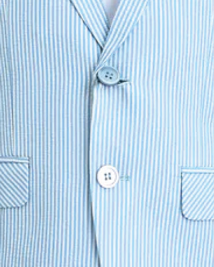 kids atelier moustache Light Blue Striped Suit Set