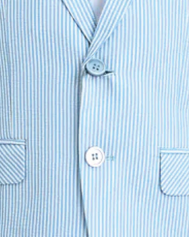 kids atelier moustache Light Blue Striped Suit Set