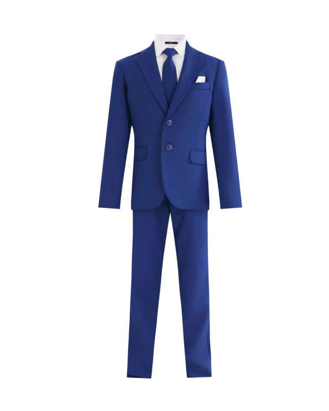 kids atelier moustache Royal Blue Four-Piece Tailored Suit Set