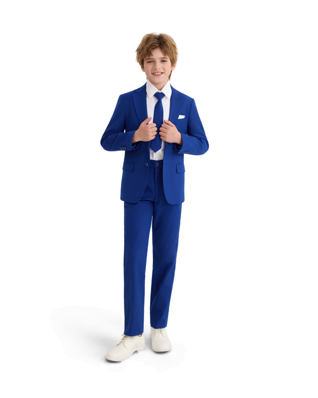 kids atelier moustache Royal Blue Four-Piece Tailored Suit Set