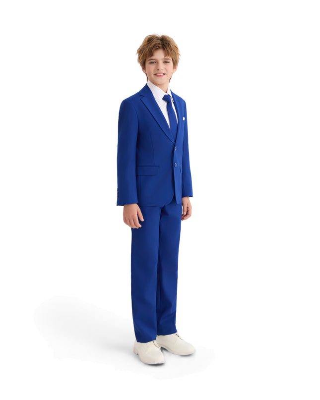kids atelier moustache Royal Blue Four-Piece Tailored Suit Set