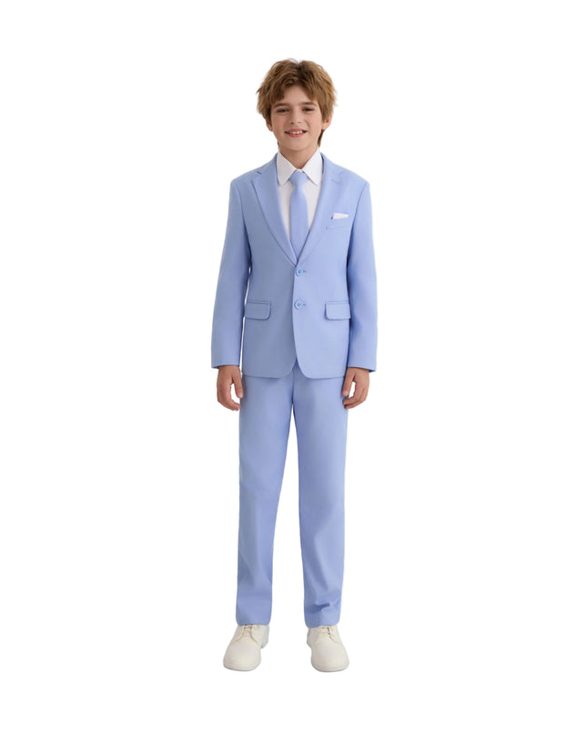 kids atelier moustache Light Blue Four-Piece Tailored Suit Set