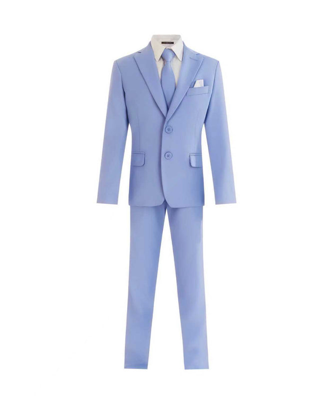kids atelier moustache Light Blue Four-Piece Tailored Suit Set