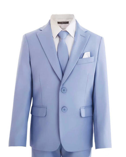 kids atelier moustache Light Blue Four-Piece Tailored Suit Set