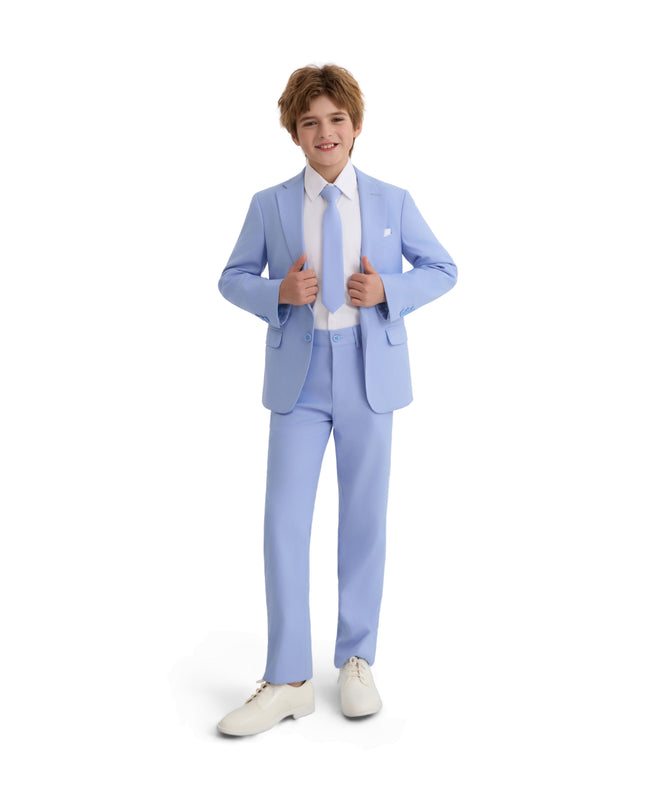 kids atelier moustache Light Blue Four-Piece Tailored Suit Set
