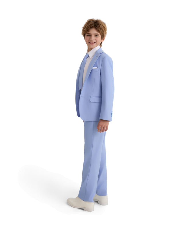 kids atelier moustache Light Blue Four-Piece Tailored Suit Set