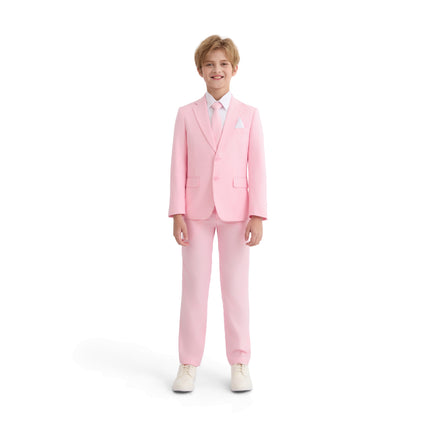 kids atelier moustache Pink Four-Piece Tailored Suit Set