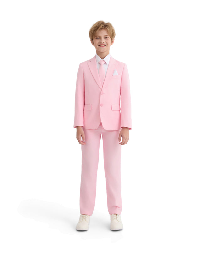 kids atelier moustache Pink Four-Piece Tailored Suit Set