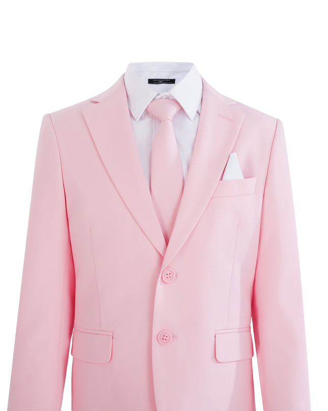 kids atelier moustache Pink Four-Piece Tailored Suit Set