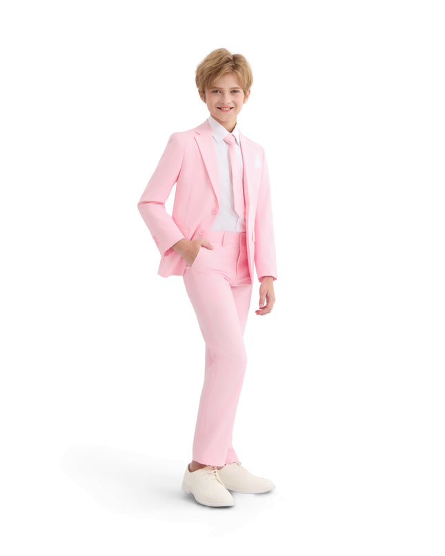 kids atelier moustache Pink Four-Piece Tailored Suit Set