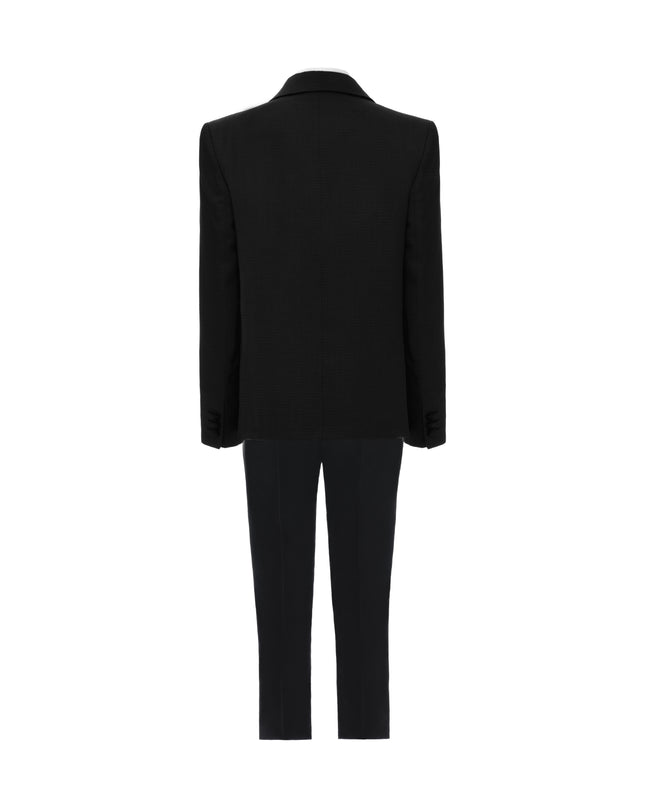kids atelier moustache Black Satin-Lapel Formal Suit Set