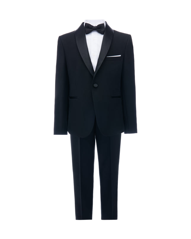 kids atelier moustache Black Suit with Black Shawl Lapel