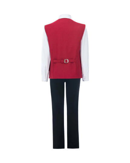 kids atelier moustache Red Lachlan Vest Outfit Set