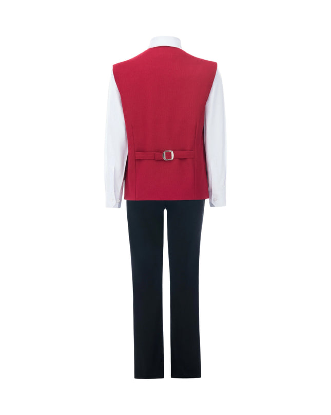 kids atelier moustache Red Lachlan Vest Outfit Set