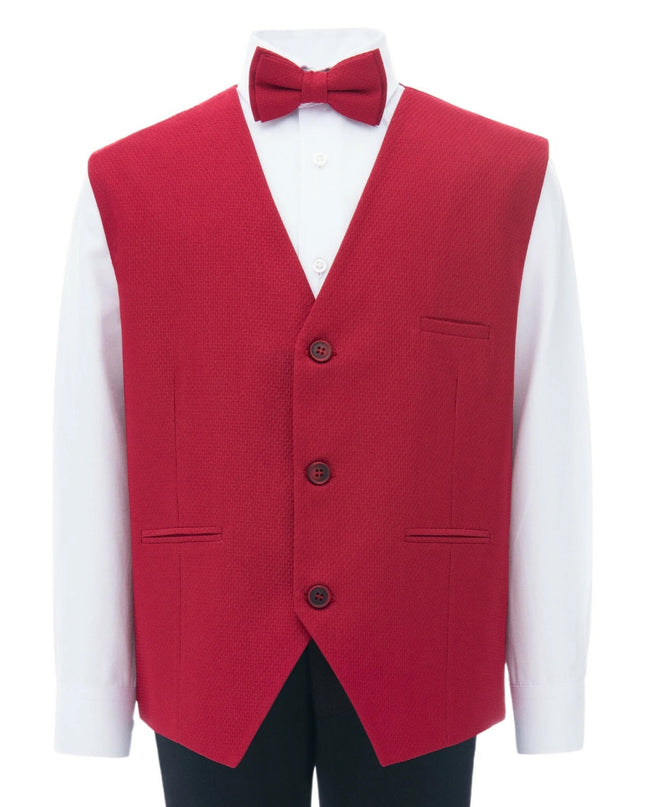 kids atelier moustache Red Lachlan Vest Outfit Set