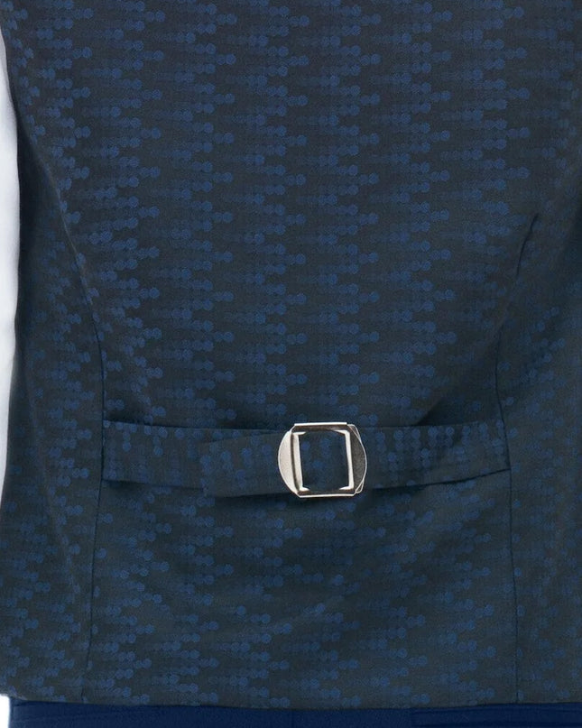 kids atelier moustache Blue Ezio Vest Outfit Set
