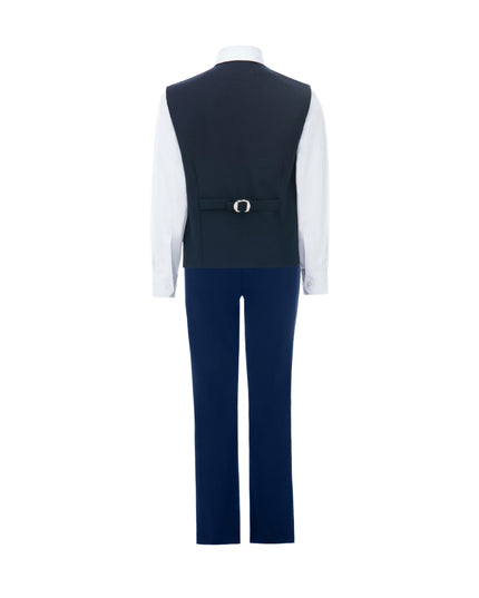 kids atelier moustache Navy Benito Vest Outfit Set